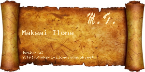 Maksai Ilona névjegykártya